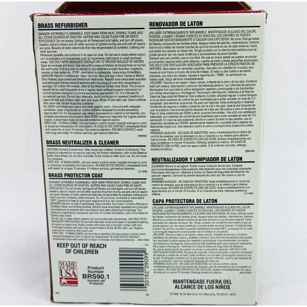 Gillespie Brass Renewal Kit Cleans Copper‎ & Bronze Cleaner New Old Stock